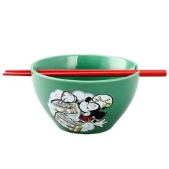 Bioworld Disney Mickey Mouse Ramen Noodle Bowl With Chopsticks