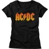 Junior's ACDC Distress Orange T-Shirt