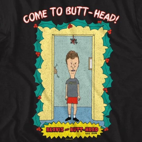 Beavis And Butthead Under Mistletoe T-Shirt 2 Beavis And Butthead Under Mistletoe T-Shirt - Image 2