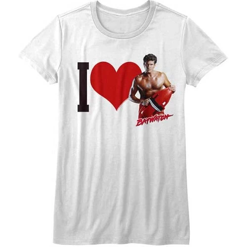 Junior's Baywatch Hearthoff T-Shirt 1 Junior's Baywatch Hearthoff T-Shirt