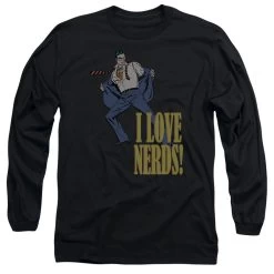 Men's DC Comics Superman I Love Nerds Long Sleeve Tee