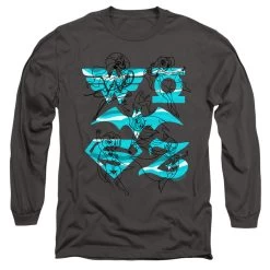 Men's DC Superhero Girls Line Art Group Long Sleeve Tee