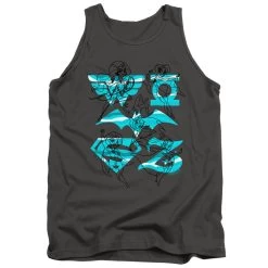 Men's DC Superhero Girls Line Art Group Tank Top