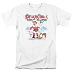 Men's Santa Claus Is Coming To Town Animal Friends Tee