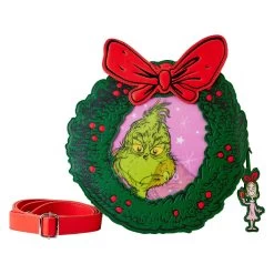 Loungefly Dr Seuss Grinch Christmas Wreath Figural Crossbody