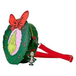 Loungefly Dr Seuss Grinch Christmas Wreath Figural Crossbody -Fashion T Shirt Shop DSSTB0011 LFDRSEUSSGRINCHCHRISTMASWREATHFIGURALCROSSBODY4139SIDE