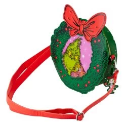 Loungefly Dr Seuss Grinch Christmas Wreath Figural Crossbody -Fashion T Shirt Shop DSSTB0011 LFDRSEUSSGRINCHCHRISTMASWREATHFIGURALCROSSBODY4140QUARTER