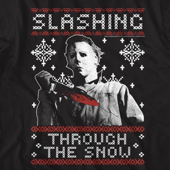 Halloween Slashing Thru The Snow T-Shirt 2 Halloween Slashing Thru The Snow T-Shirt - Image 2