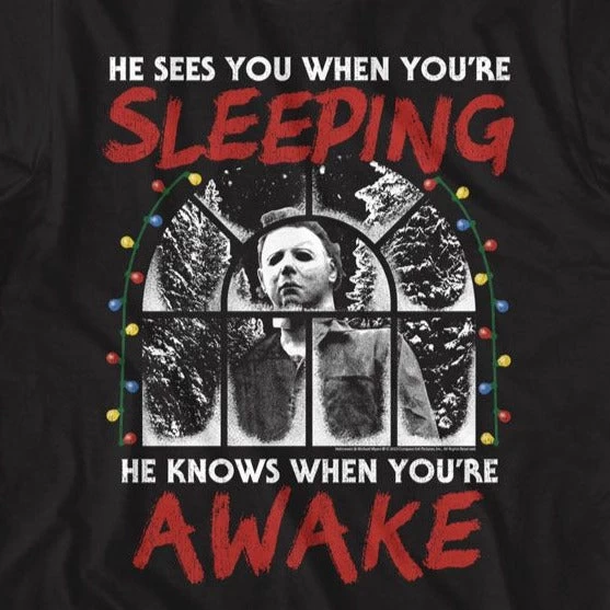 Halloween Sees You When You're Sleeping T-Shirt 2 Halloween Sees You When You're Sleeping T-Shirt - Image 2