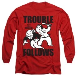 Men's Monopoly Trouble Follows Long Sleeve Tee