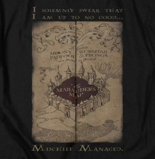 Harry Potter Marauders Map Words T-Shirt 2 Harry Potter Marauders Map Words T-Shirt - Image 2