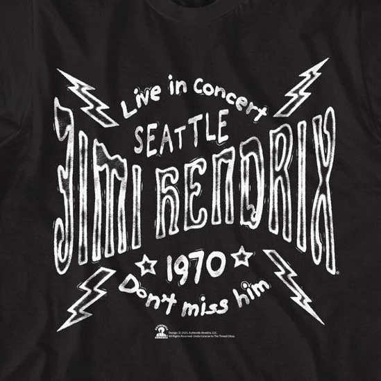 Jimi Hendrix Seattle 70 T-Shirt 2 Jimi Hendrix Seattle 70 T-Shirt - Image 2