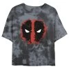 Junior's Marvel Deadpool Dead Eyes Bombard Tie-Dye Crop Top T-Shirt