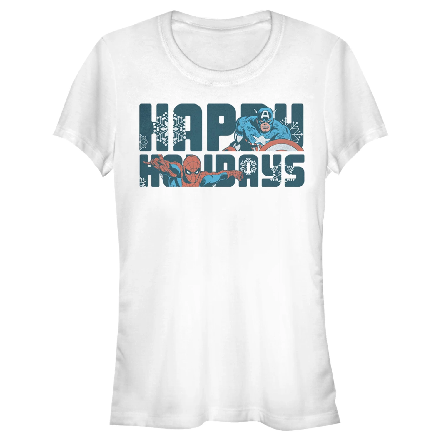 Junior's Marvel Happiest Of Holidays T-Shirt 1 Junior's Marvel Happiest Of Holidays T-Shirt