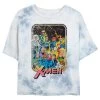 Junior's Marvel XMEN 70'S IRON ON Bombard Tie-Dye Crop Top T-Shirt
