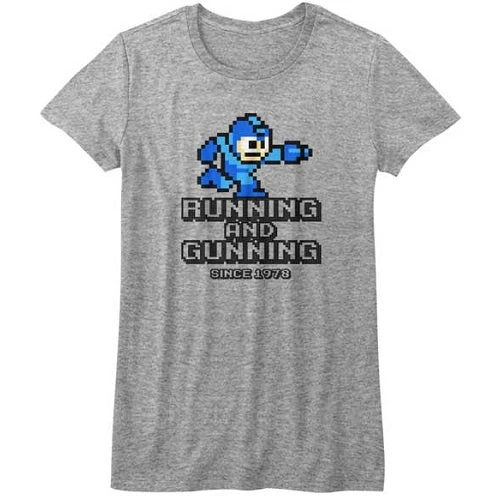 Junior's Mega Man Running And Gunning Tee 1 Junior's Mega Man Running And Gunning Tee