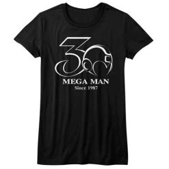 Junior's Mega Man 30Th Bw T-Shirt
