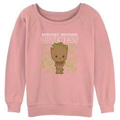 Junior's Marvel I Am Groot Cute Groot Linework Raglan Pullover