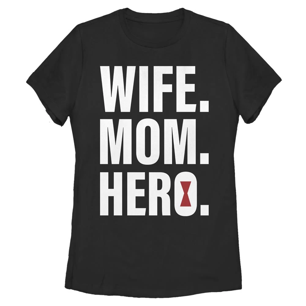 Women's Marvel Seasonal Wife Mom Black Widow T-Shirt 1 Women's Marvel Seasonal Wife Mom Black Widow T-Shirt