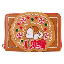 Loungefly Peanuts Snoopy Gingerbread Wreath Zip Wallet