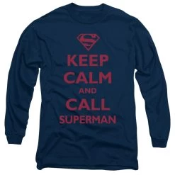 Men's DC Comics Superman Call Superman Long Sleeve Tee