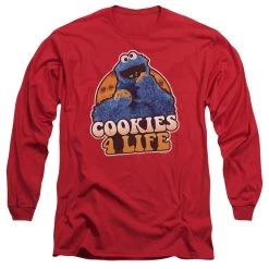 Men's Sesame Street Cookies 4 Life Long Sleeve Tee