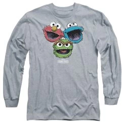 Men's Sesame Street Halftone Heads Long Sleeve Tee