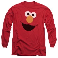 Men's Sesame Street Elmo Face Long Sleeve Tee