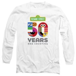 Men's Sesame Street 50 Years Logo Long Sleeve Tee