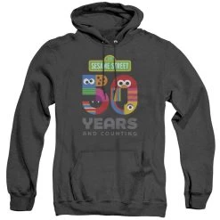 Men's Sesame Street 50 Years Logo Heather Pullover Hoodie