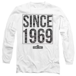 Men's Sesame Street Since 1969 Pattern Long Sleeve Tee