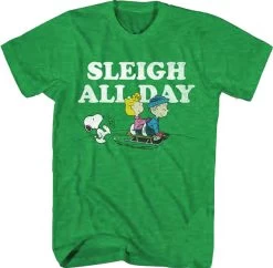 Peanuts Sleigh All Day Christmas T-Shirt