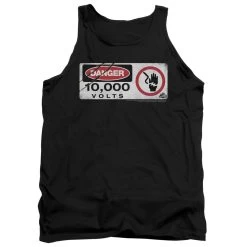 Men's Jurassic Park Electric Fence Sign Tank Top