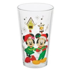 Bioworld Disney Mickey & Minnie Holiday 16 Oz. Pint Glasses - Set Of 4 -Fashion T Shirt Shop VG8EGYDSY 4