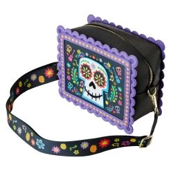 Loungefly Disney Pixar Coco Miguel Floral Skull Crossbody -Fashion T Shirt Shop WDTB2884 LFDISNEYPIXARCOCOMIGUELFLORALSKULLCROSSBODY4115QUARTER