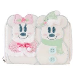 Loungefly Disney Mickey & Minnie Pastel Snowman Zip Wallet