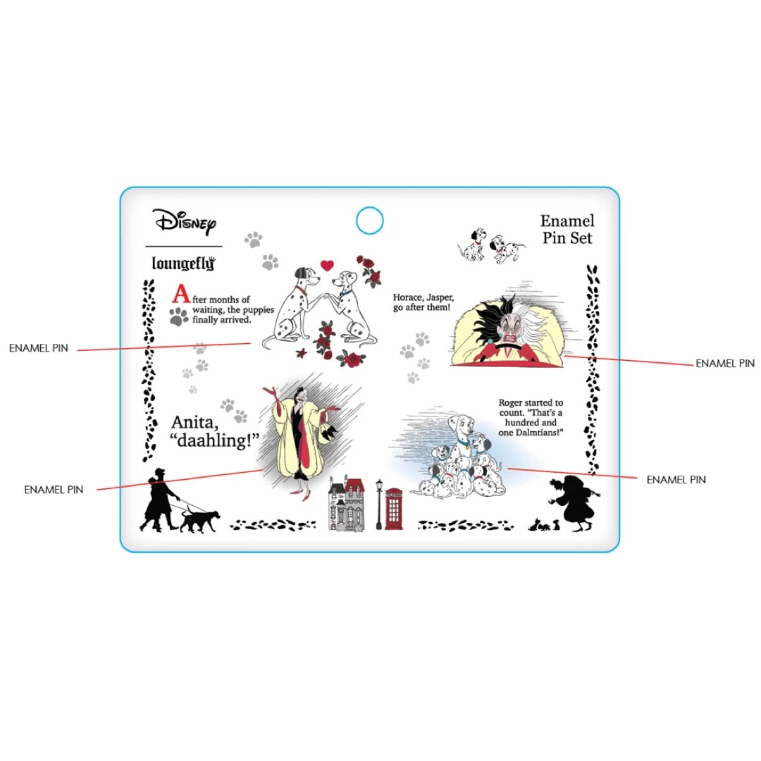 Loungefly Disney 101 Dalmatians 4 Piece Pin Set 1 Loungefly Disney 101 Dalmatians 4 Piece Pin Set