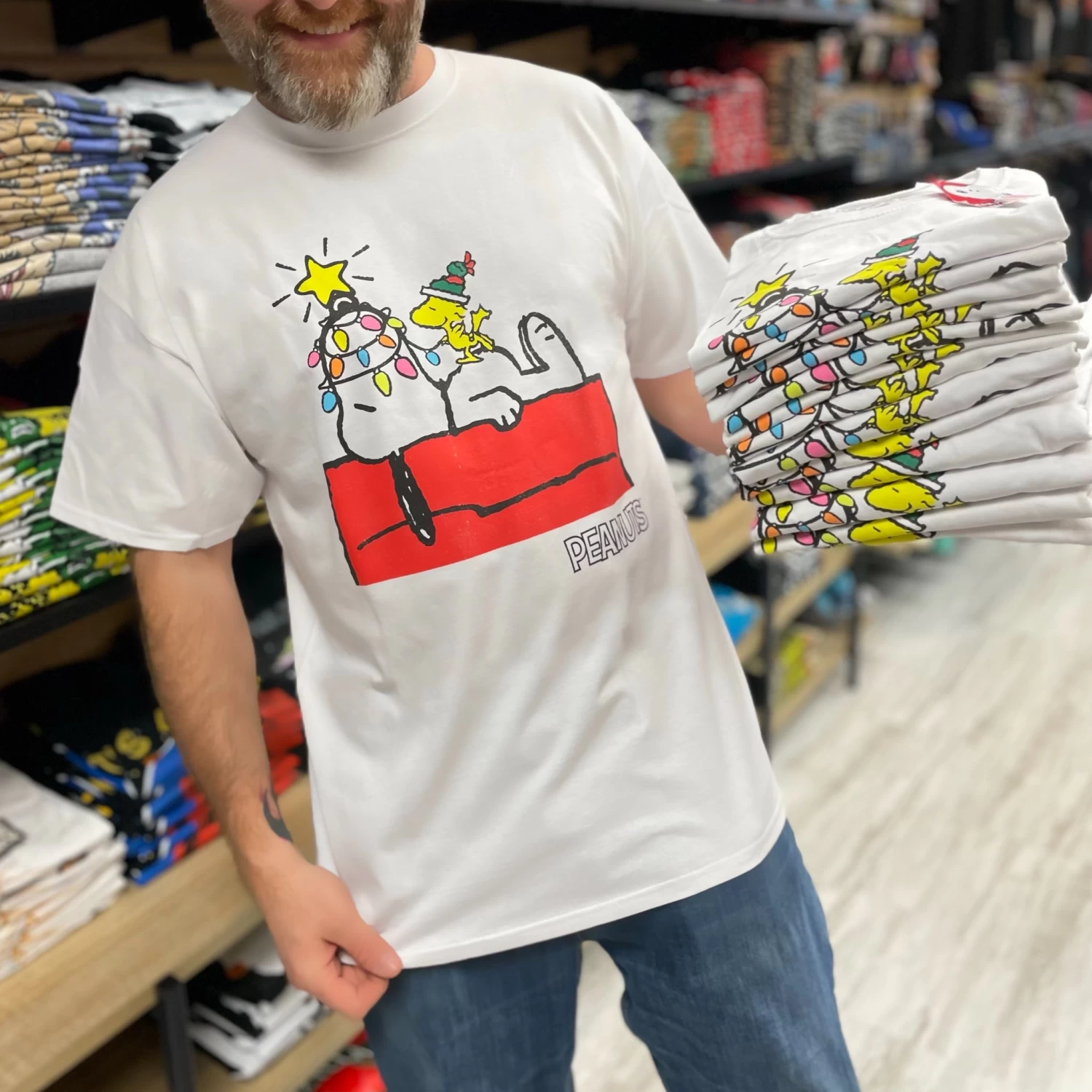 Peanuts Lazy Snoopy Christmas T-Shirt 2 Peanuts Lazy Snoopy Christmas T-Shirt - Image 2