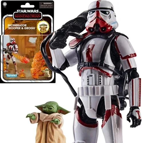 Hasbro Star Wars The Vintage Collection 3 3/4-Inch Deluxe Incinerator Trooper And Grogu Action Figure 2 Hasbro Star Wars The Vintage Collection 3 3/4-Inch Deluxe Incinerator Trooper And Grogu Action Figure - Image 2