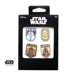 Star Wars R2-D2, C-3Po, Chewbacca, And Jawa 4Pc Lapel Pin -Fashion T Shirt Shop swpin4set01 b