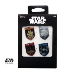 Star Wars Fighters Space Ships 4Pc Lapel Pin Set -Fashion T Shirt Shop swpin4set03 b
