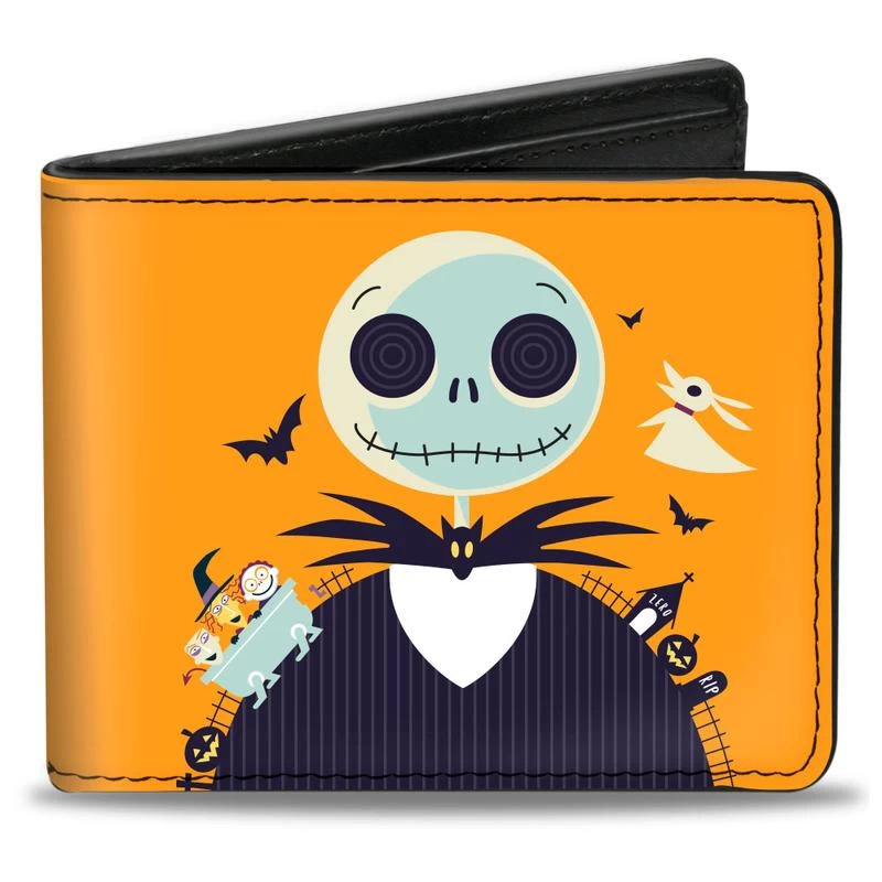 Disney The Nightmare Before Christmas Stylized Jack Cemetery Pose Bi-Fold Wallet 1 Disney The Nightmare Before Christmas Stylized Jack Cemetery Pose Bi-Fold Wallet